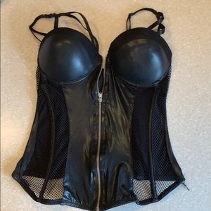 GUC faux leather bustierre ; black